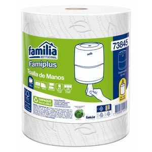 Toalla De Manos Flujo Central Blanca Hoja Doble 1 Rollo X 100 M